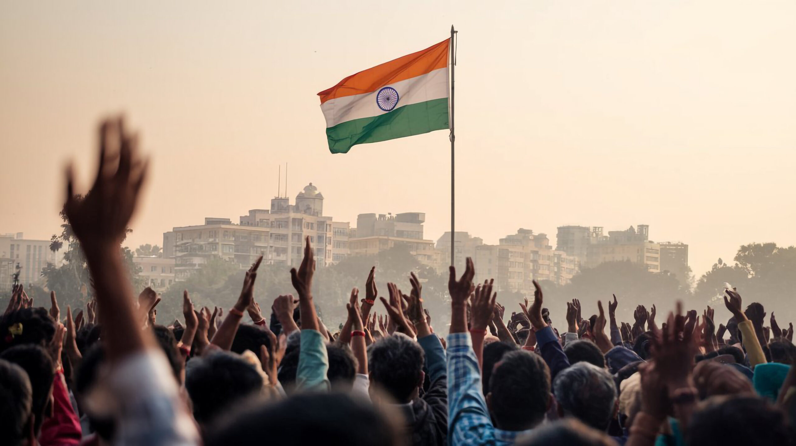 crowd-people-raising-their-hands-front-flag